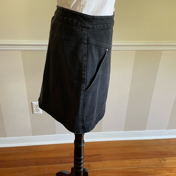 Rebecca Minkoff Marigold Zip Detail Denim Mini Skirt in Black. - Picture 3 of 11